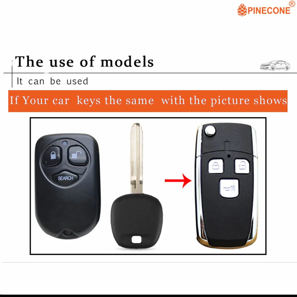 PINECONE Key Case for TOYOTA COROLLA Remote Key 3 Buttons Uncut TOY43 Blade 2 Remote Blank Key Shell Cover 1 PC
PINECONE Key Case for TOYOTA COROLLA Remote Key 3 Buttons Uncut TOY43 Blade 2 Remote Blank Key Shell Cover 1 PC