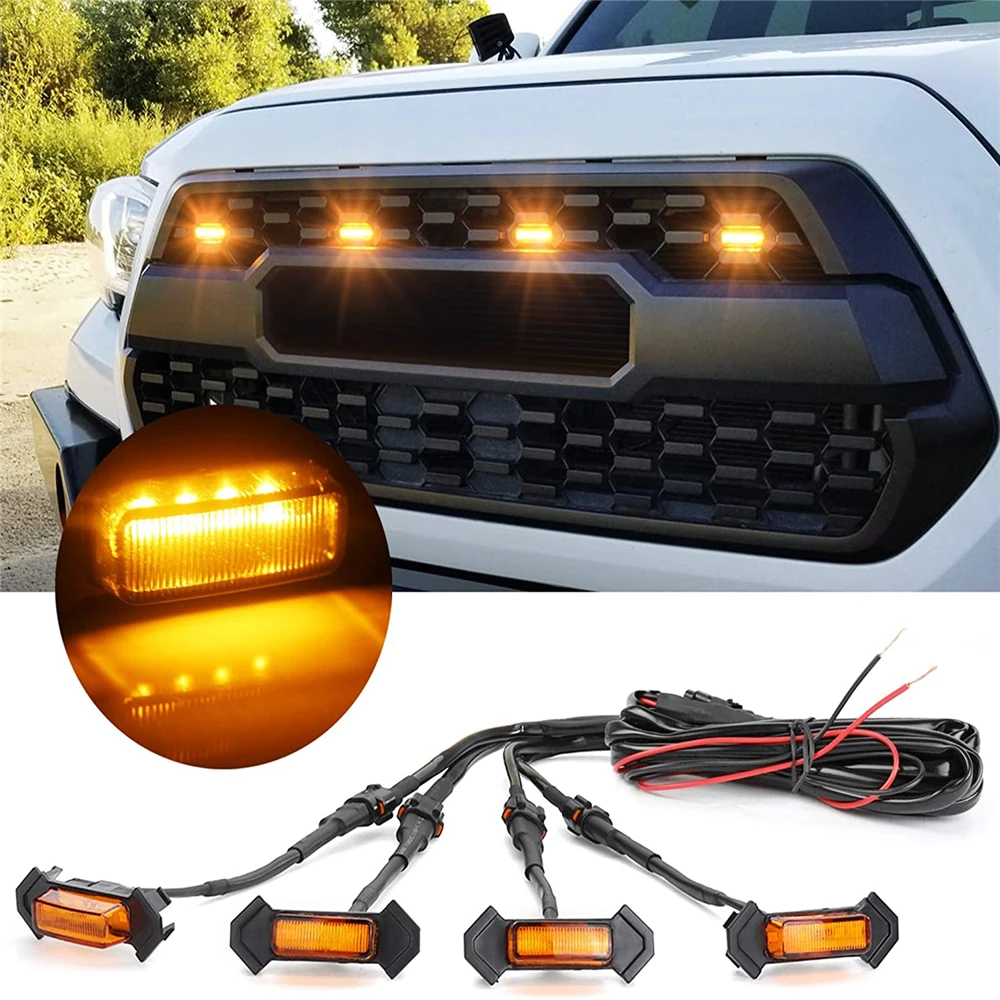 LED Grille Lights White/Amber/Red with Fuse for 2016-Up Toyota Tacoma TRD PRO Front Grill ONLY Front Grille Lighting DRL
LED Grille Lights White/Amber/Red with Fuse for 2016-Up Toyota Tacoma TRD PRO Front Grill ONLY Front Grille Lighting DRL