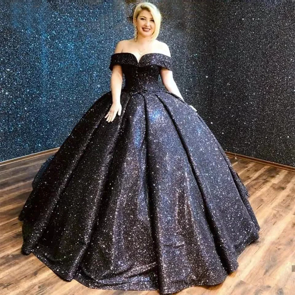Luxury Black Sequins Prom Dresses 2021 Off Shoudler Ball Gown V Neck Lace Up Bridal Gown Customize Reflective Свадебное платье
Luxury Black Sequins Prom Dresses 2021 Off Shoudler Ball Gown V Neck Lace Up Bridal Gown Customize Reflective Свадебное платье