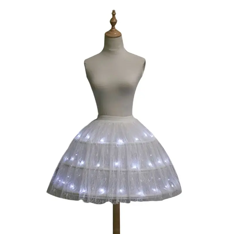 Women Lolita Cosplay Tulle Skirt Adjustable LED Light Up Luminous Ballet Dance Short Dress 3 Steel Hoops Petticoat 
Women Lolita Cosplay Tulle Skirt Adjustable LED Light Up Luminous Ballet Dance Short Dress 3 Steel Hoops Petticoat