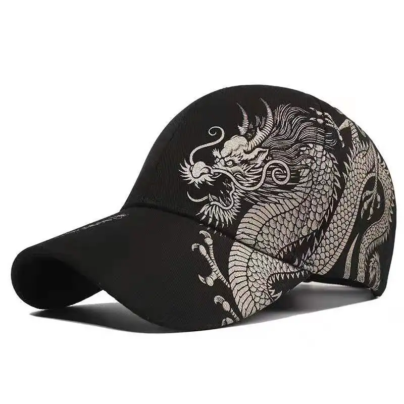 Fashion Unisex Baseball Cap Black Adjustable Chinese Style Cap Dragon Print Casual Snapback Bone Hip Hop Hat Gorras Para Hombre
Fashion Unisex Baseball Cap Black Adjustable Chinese Style Cap Dragon Print Casual Snapback Bone Hip Hop Hat Gorras Para Hombre