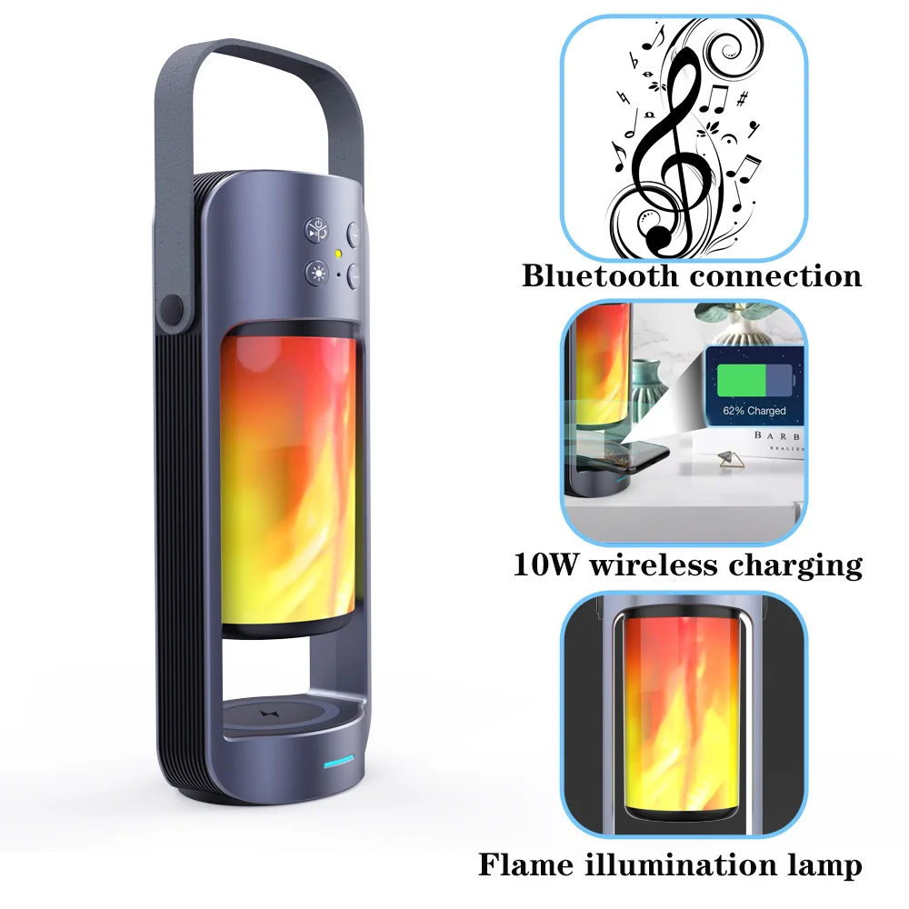 New Bluetooth Wireless Speaker Flame Lamp Apeaker, Portable Speaker Outdoor Player, 10W Wireless Charging 3600 mAh Ion Battery
New Bluetooth Wireless Speaker Flame Lamp Apeaker, Portable Speaker Outdoor Player, 10W Wireless Charging 3600 mAh Ion Battery