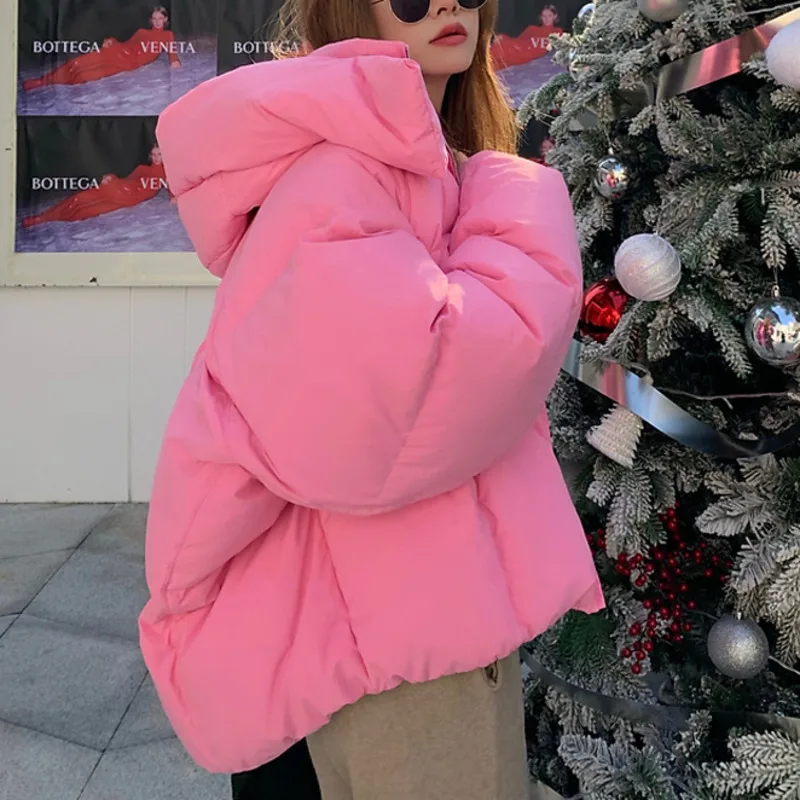 Elegant Hooded Solid Cotton Women Jacket Winter Warm Thicken Loose Zipper Pocket Streetwear Oversized Casual Female Parka Coat
Elegant Hooded Solid Cotton Women Jacket Winter Warm Thicken Loose Zipper Pocket Streetwear Oversized Casual Female Parka Coat