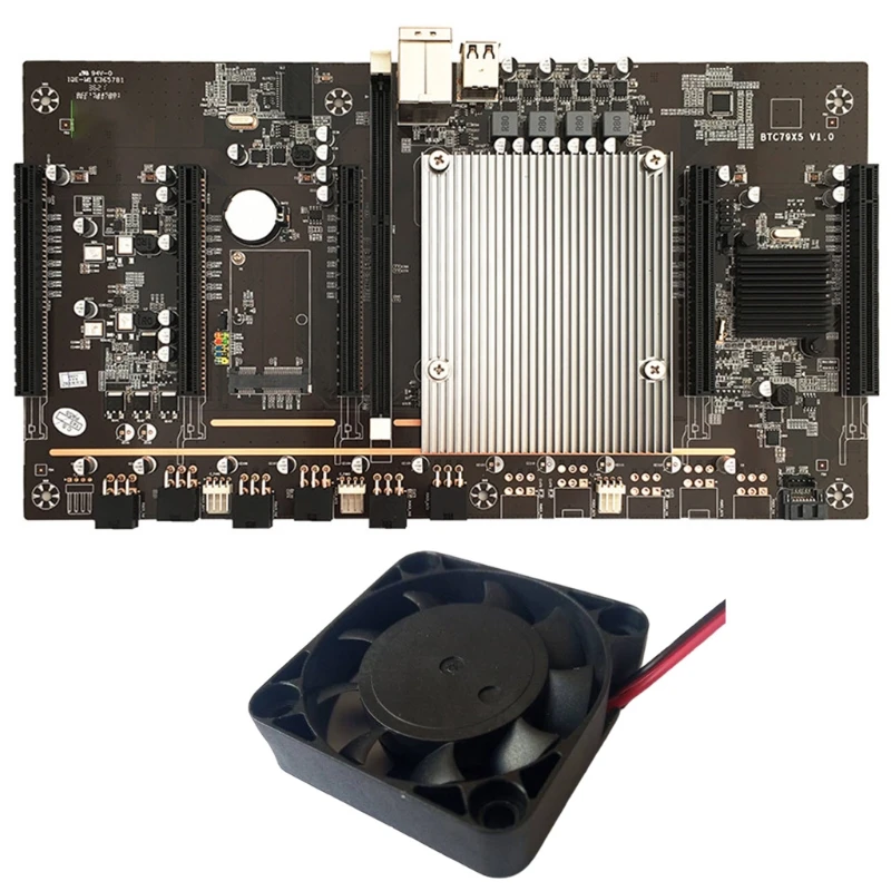 BTC X79 Dual CPU Miner Motherboard with Fan Support 5 x 3060 GPU Cryptocurrency Mining BTC Motherboard DDR3 PCI-E 3.0 8X 
BTC X79 Dual CPU Miner Motherboard with Fan Support 5 x 3060 GPU Cryptocurrency Mining BTC Motherboard DDR3 PCI-E 3.0 8X