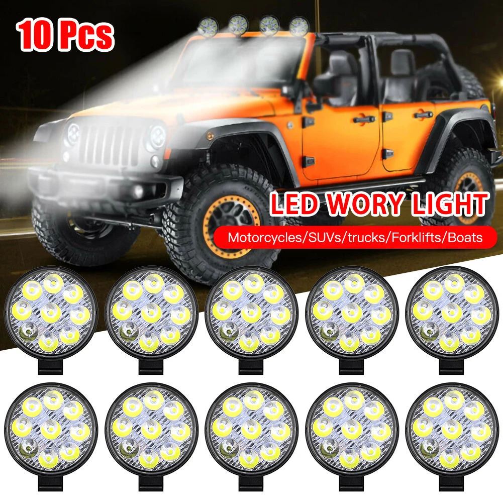 SUHU 10Pcs Round 27W 9-LED Work Light 12V 24V Off-Road Flood Spot Lamp Car ATV UTV SUV Repairing Camping Hiking Fishing Lights
SUHU 10Pcs Round 27W 9-LED Work Light 12V 24V Off-Road Flood Spot Lamp Car ATV UTV SUV Repairing Camping Hiking Fishing Lights