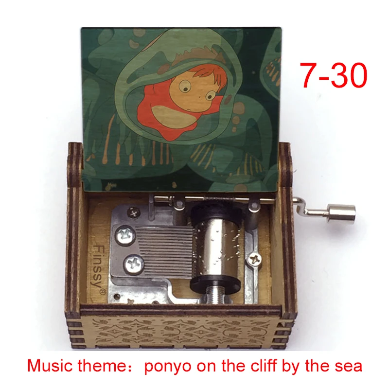 

Музыкальная шкатулка Ponyo на скале, аниме, песня Gake no Ue no Ponyo Sosuke, персонализированная ручная деревянная музыкальная шкатулка с металлическим ...