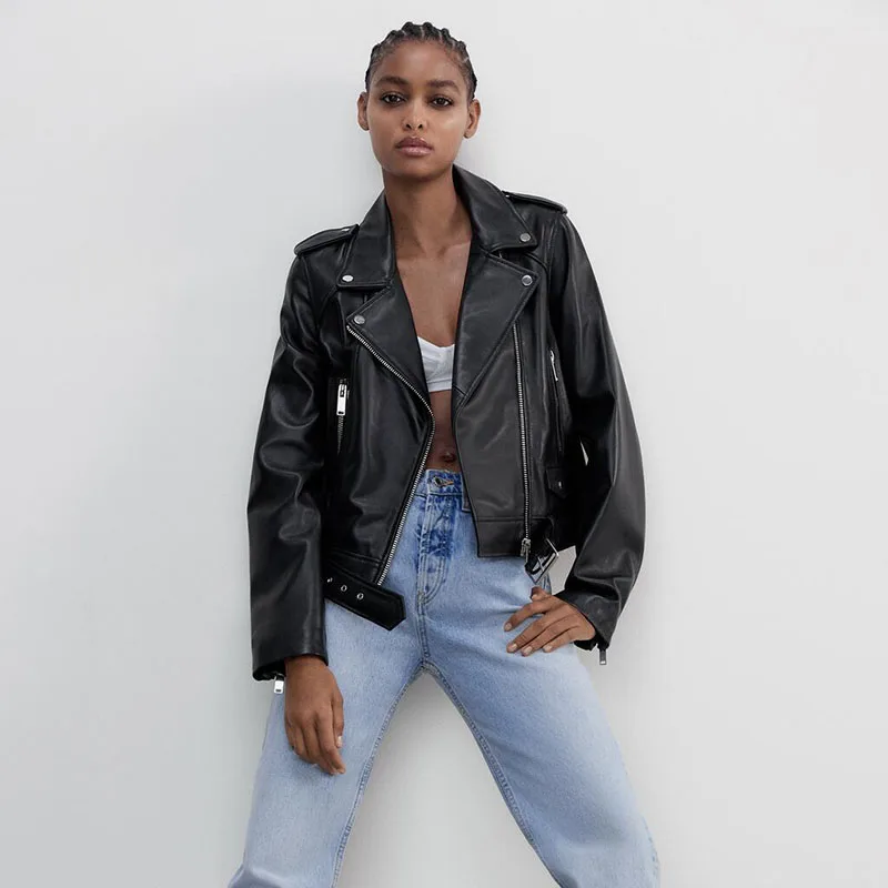 Unizera 2021 Za women's autumn Lapel loose belt Jacket Women's leather windbreaker
Unizera 2021 Za women's autumn Lapel loose belt Jacket Women's leather windbreaker