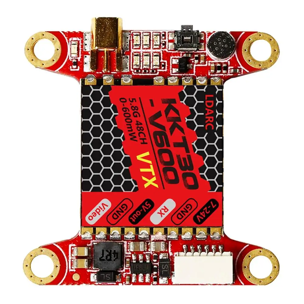 LDARC KKT30-V600 7-24V 48CH 0-600mW IRC-Tramp VTX 30,5*30,5mm для FPV гоночного радиоуправляемого дрона
LDARC KKT30-V600 7-24V 48CH 0-600mW IRC-Tramp VTX 30,5*30,5mm для FPV гоночного радиоуправляемого дрона