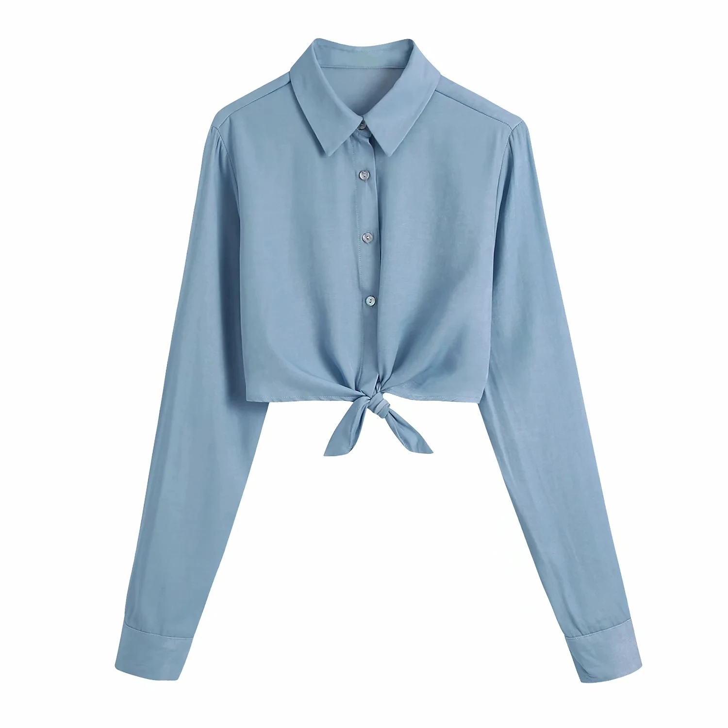 Za 2021 spring Women casual Chic denim Crop Blouses long Sleeve Single-breasted lapel Hem Bow Tie Knotted Cropped shirt femme
Za 2021 spring Women casual Chic denim Crop Blouses long Sleeve Single-breasted lapel Hem Bow Tie Knotted Cropped shirt femme