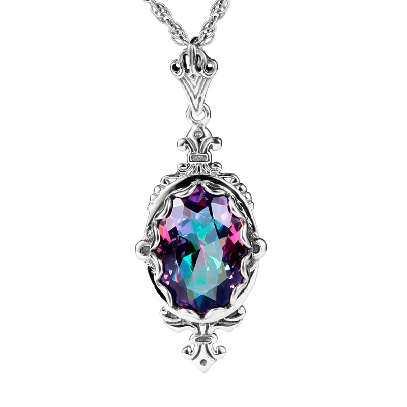 Fashion Pendant Women Handmade Mystic Rainbow Lab Topaz Stone Bohemia 925 Sterling Silver Necklace Pendant Party Vintage Jewelry
Fashion Pendant Women Handmade Mystic Rainbow Lab Topaz Stone Bohemia 925 Sterling Silver Necklace Pendant Party Vintage Jewelry