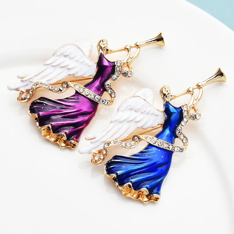 Wuli&baby Enamel Play Trumpet Angel Brooches Women 2-color Blow Horn Fairy New Year Christmas Brooch Gifts
Wuli&baby Enamel Play Trumpet Angel Brooches Women 2-color Blow Horn Fairy New Year Christmas Brooch Gifts