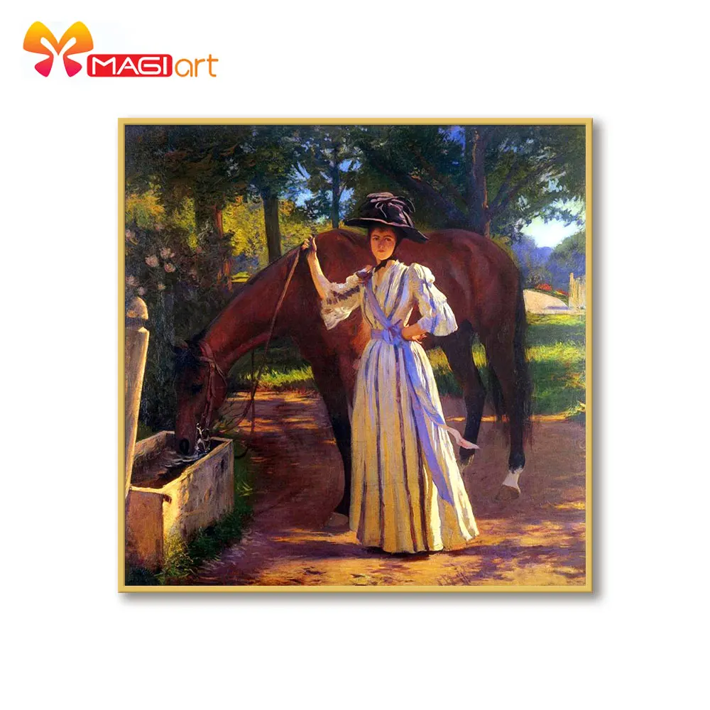 Cross stitch kits Embroidery needlework sets 11CT water soluble canvas patterns 14CT Full Portrait Horse and woman -NCMP093
Cross stitch kits Embroidery needlework sets 11CT water soluble canvas patterns 14CT Full Portrait Horse and woman -NCMP093