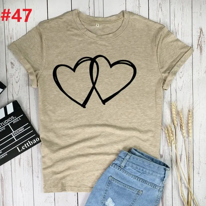 love Heart Print Funny T-shirts Women Casual Woman Clothes Tops Summer Graphic Tees for Ladies Camisetas Mujer Manga Corta
love Heart Print Funny T-shirts Women Casual Woman Clothes Tops Summer Graphic Tees for Ladies Camisetas Mujer Manga Corta