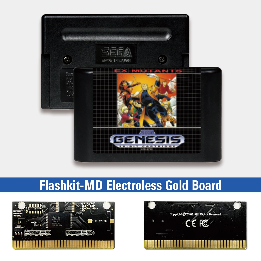 Ex-Mutants - USA Label Flashkit MD Electroless Gold PCB Card for Sega Genesis Megadrive Video Game Console
Ex-Mutants - USA Label Flashkit MD Electroless Gold PCB Card for Sega Genesis Megadrive Video Game Console