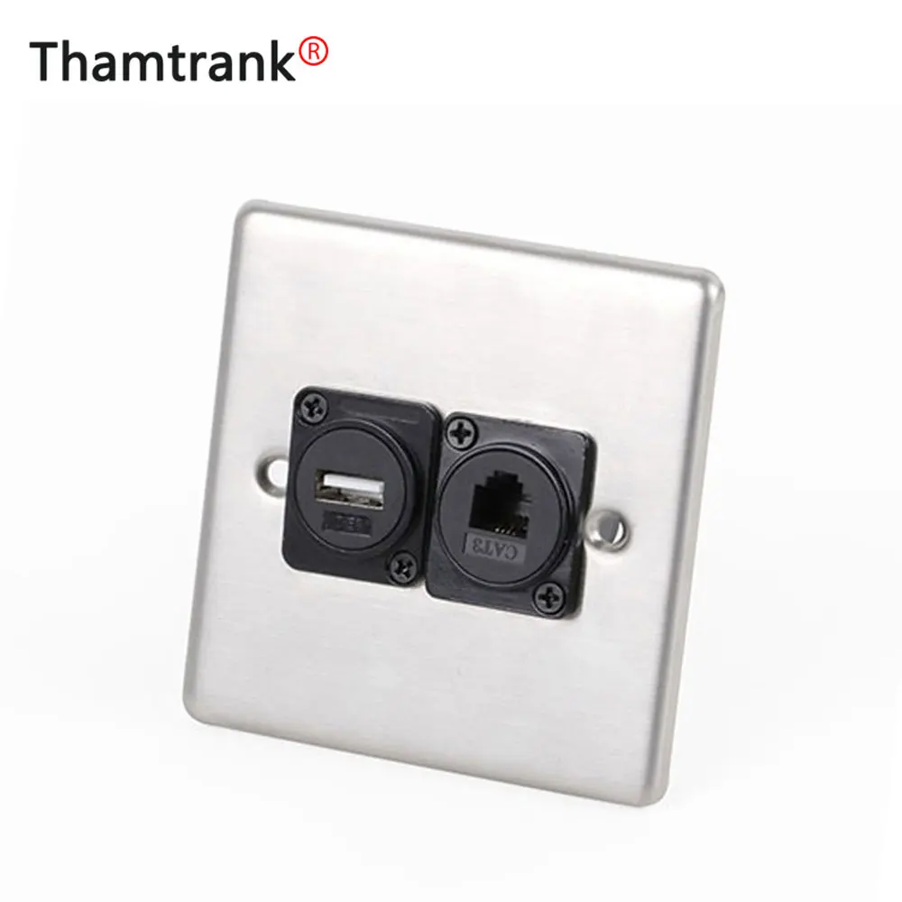 4Set 2-Gang Stainless Steel Metal 89*89mm Wall Plate with RJ45 Connector USB 2.0 Socket Free Combination
4Set 2-Gang Stainless Steel Metal 89*89mm Wall Plate with RJ45 Connector USB 2.0 Socket Free Combination