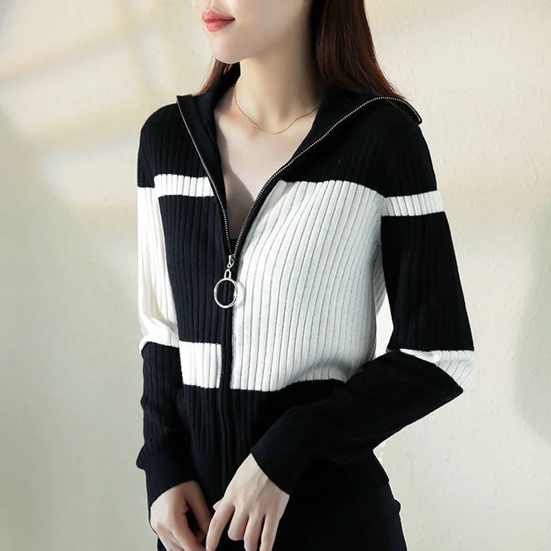 Sweaters Women's Plus Size Knit 2021 Autumn Fashion Knitted Woollen Zipper Splicing Warm Cardigan Jumper Jerseys Sweater Woman
Sweaters Women's Plus Size Knit 2021 Autumn Fashion Knitted Woollen Zipper Splicing Warm Cardigan Jumper Jerseys Sweater Woman