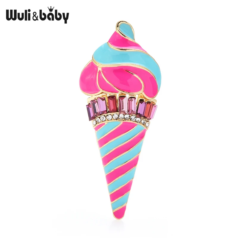 Wuli&baby Pink Stripe Enamel Icecream Brooch Pins Pin Crystal Cute Brooches Women Child New Year Jewelry Gift
Wuli&baby Pink Stripe Enamel Icecream Brooch Pins Pin Crystal Cute Brooches Women Child New Year Jewelry Gift