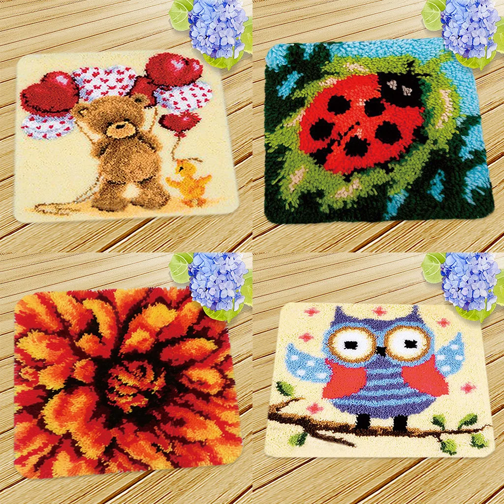 4 Models Latch Hook Kits for Kids Beginners DIY Cushion Rug Carpet Embroidery with Pattern Printed
4 Models Latch Hook Kits for Kids Beginners DIY Cushion Rug Carpet Embroidery with Pattern Printed