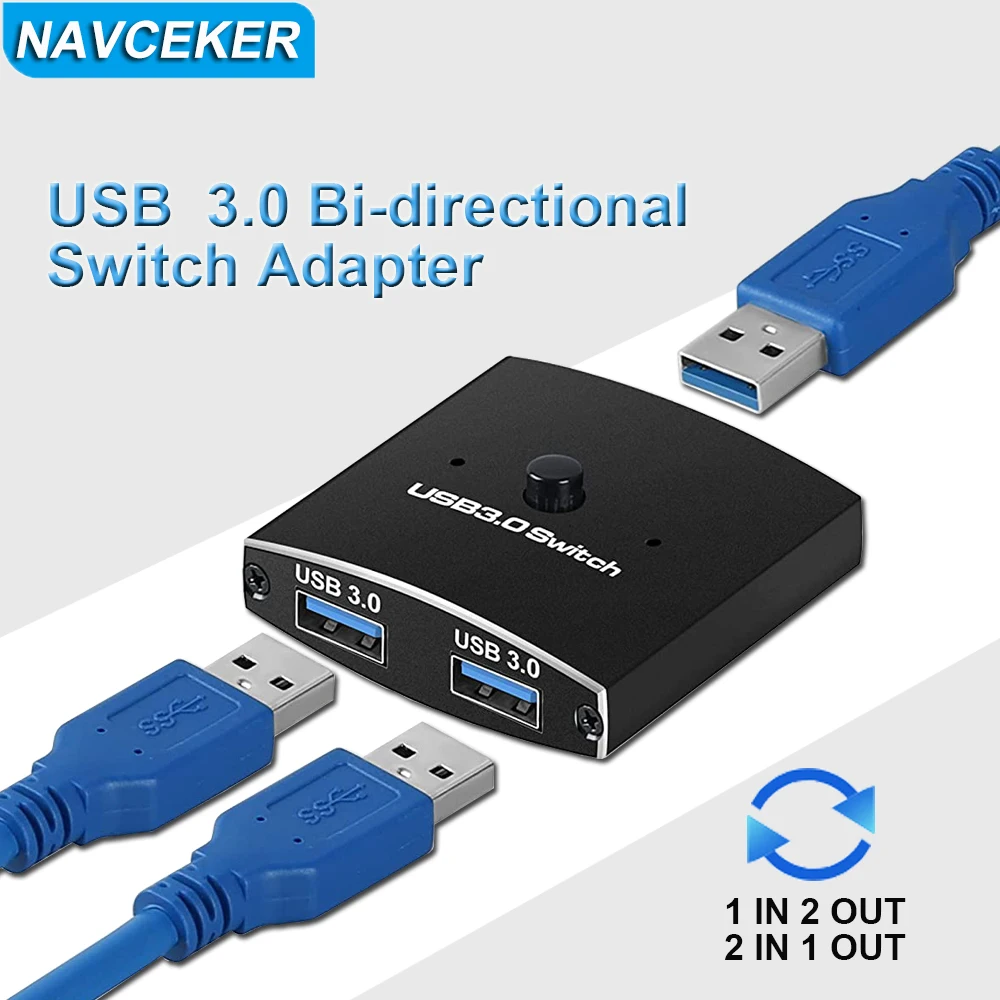2022 USB 3.0 Switch 2 PC USB Switch Selector USB Bi-directional Switcher Box USB Sharing Switch 2 Computers for Keyboard, Mouse
2022 USB 3.0 Switch 2 PC USB Switch Selector USB Bi-directional Switcher Box USB Sharing Switch 2 Computers for Keyboard, Mouse