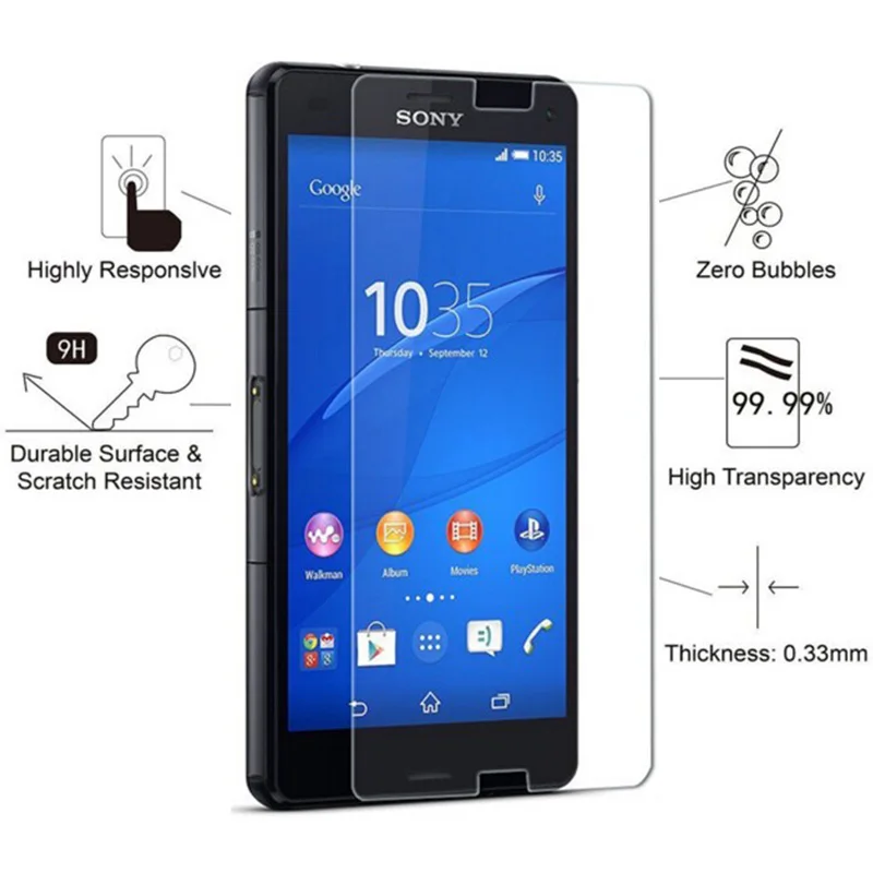 Защитное стекло для Sony Xperia Z1 Z2 Z3 Z4 Z5 Compact M2 M4 M5 Aqua C3 C4|Защитные стёкла и плёнки