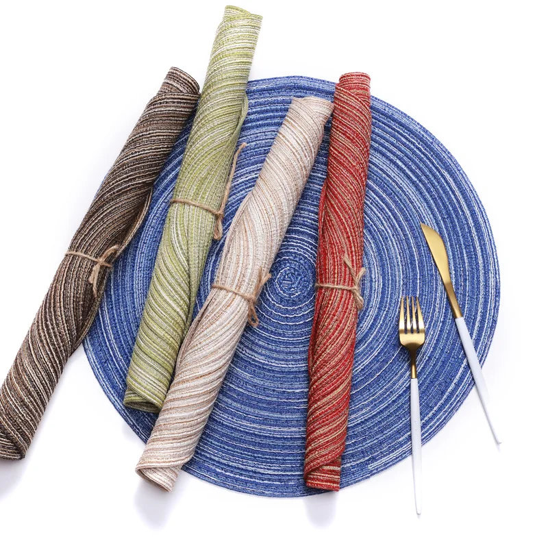 Woven Placemat Kitchen Round Thermal Insulation Cotton Yarn Table Mat Household Goods Coaster Table Decoration Accessories
Woven Placemat Kitchen Round Thermal Insulation Cotton Yarn Table Mat Household Goods Coaster Table Decoration Accessories