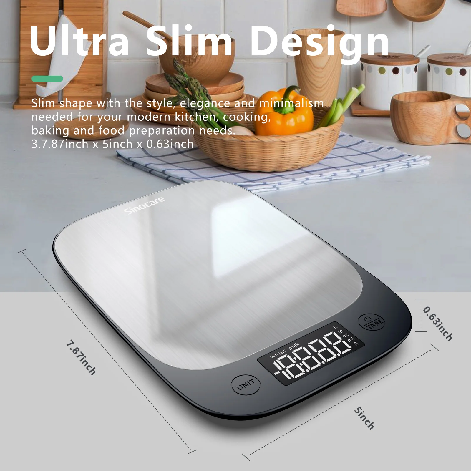 Sinocare OZ/ML/G Кухонные весы из нержавеющей стали пищевая диета почтовый баланс