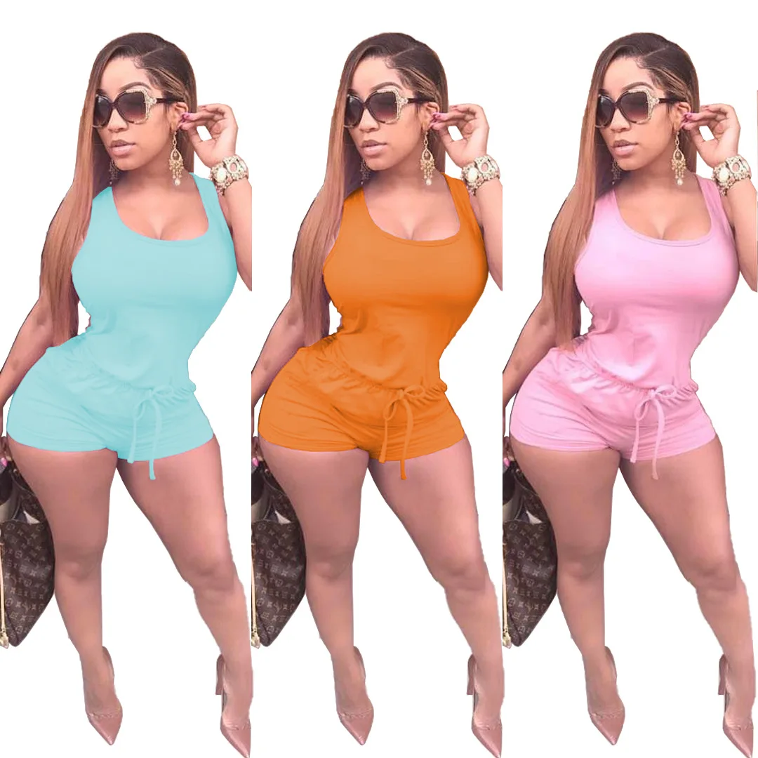 Sporty Style Sexy Women's Clothing Wholesale Fashionable Casual Solid Color Waistband Strap Pocket Loose Vest Short Jumpsuit
Sporty Style Sexy Women's Clothing Wholesale Fashionable Casual Solid Color Waistband Strap Pocket Loose Vest Short Jumpsuit