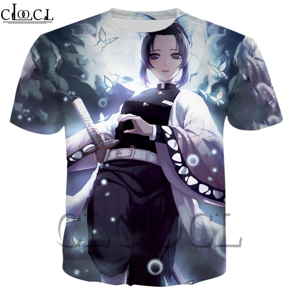 Мужская и женская футболка в стиле Харадзюку CLOOCL аниме Kinetsu No Yaiba Demon Slayer Butterfly Ninja