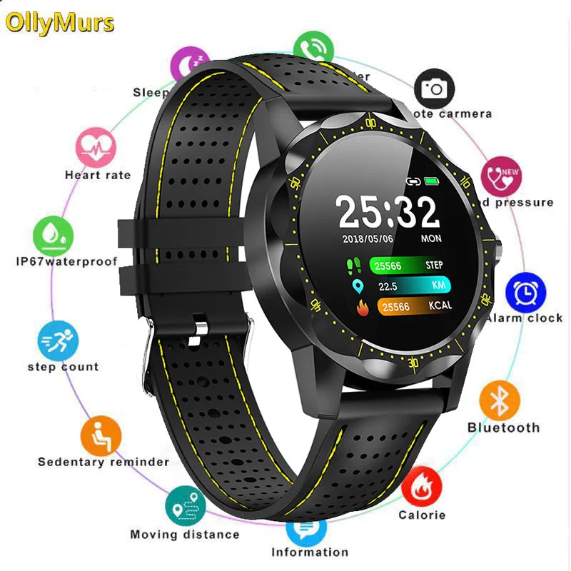 Смарт часы SKY 1 для мужчин IP68 Водонепроницаемый трекер фитнес активности Smartwatch с