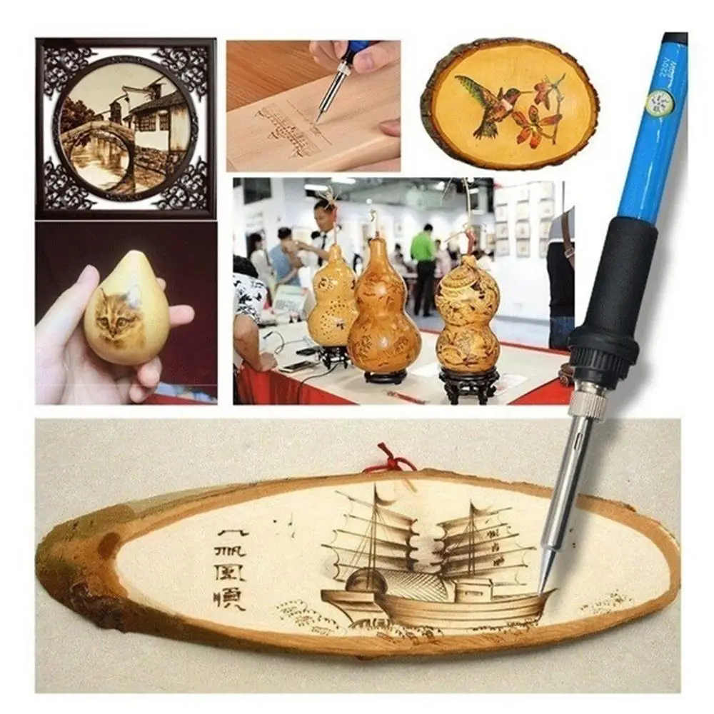 Electric Soldering Iron 7pcs/28pcs/37pcs/71pcs Stainless Steel Wood Burning Kit Engraving Pen Multifunction EU/US Craft Set
Electric Soldering Iron 7pcs/28pcs/37pcs/71pcs Stainless Steel Wood Burning Kit Engraving Pen Multifunction EU/US Craft Set