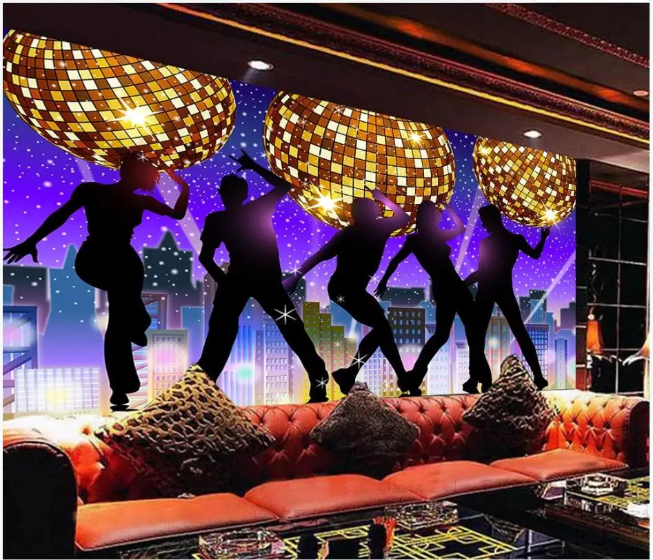 

Custom photo wallpaper 3d wall murals wallpaper Modern Karaoke bar KTV disco dream ballroom nightclub tooling background wall