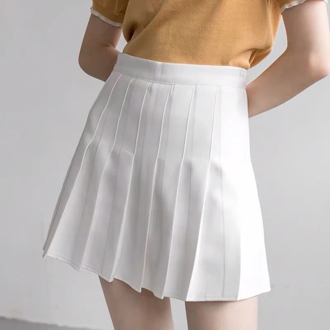 Spring Autumn Pleated Women's Short Skirt New High Waist Slim A-line Half Skirt College Student Commuter Zipper Girl Skirt White
Spring Autumn Pleated Women's Short Skirt New High Waist Slim A-line Half Skirt College Student Commuter Zipper Girl Skirt White