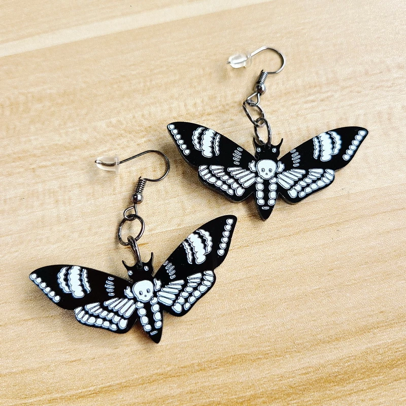 New Black Dark Skull Moth Insect Butterfly Acrylic Earrings for Women Girl Exaggerated Unique Dangle Earrings Jewelry for Female
New Black Dark Skull Moth Insect Butterfly Acrylic Earrings for Women Girl Exaggerated Unique Dangle Earrings Jewelry for Female