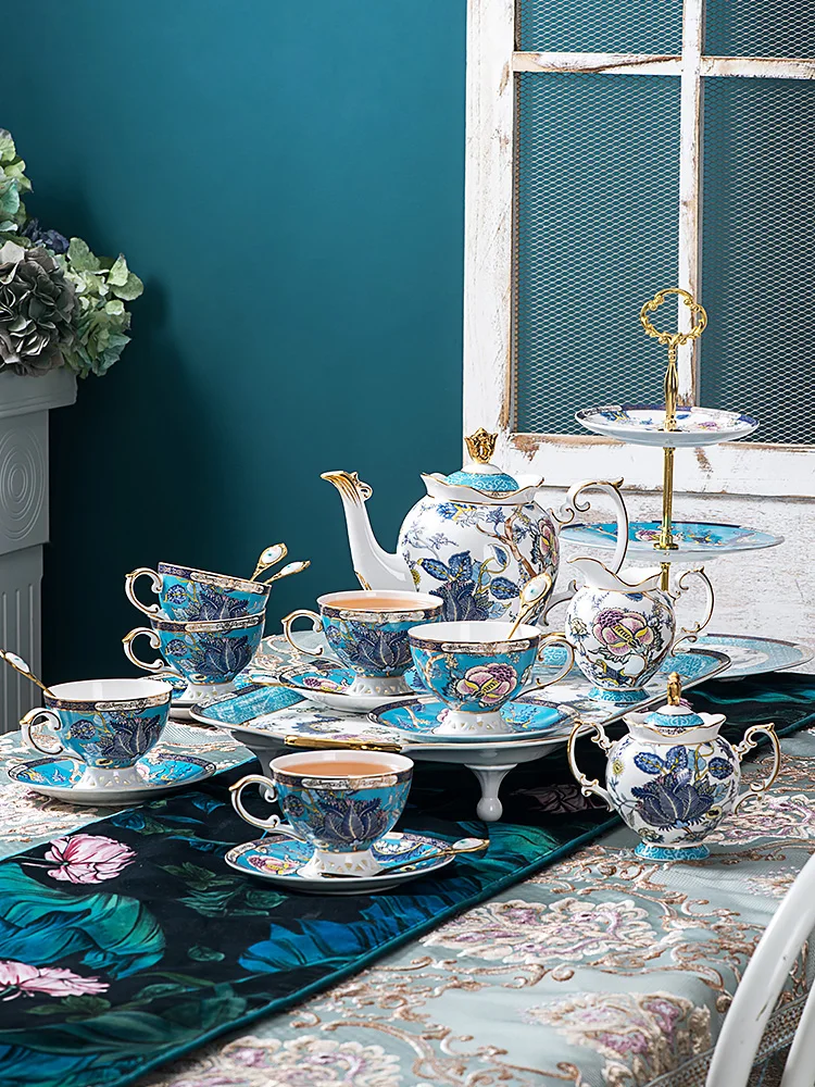 

Светильник роскошный высококачественный дворцовый Европейский чайный набор, кофейный сервиз, китайский Британский чайный сервиз для посл...