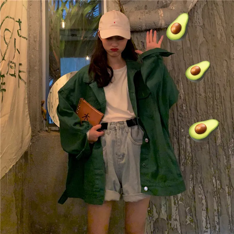 HziriP BF Style Green Vintage Stylish Students Retro 2019 Feminine Loose Chic Autumn Denim All Match Jackets Women Casual Coats
HziriP BF Style Green Vintage Stylish Students Retro 2019 Feminine Loose Chic Autumn Denim All Match Jackets Women Casual Coats