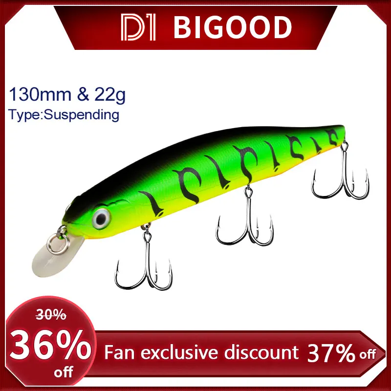 D1 Fishing Suspending Jerkbait Minnow Lures Wobblers 130mm/22g Shallow Running Orbit Kanto REAL Accessories For Pike Bass Tackle
D1 Fishing Suspending Jerkbait Minnow Lures Wobblers 130mm/22g Shallow Running Orbit Kanto REAL Accessories For Pike Bass Tackle