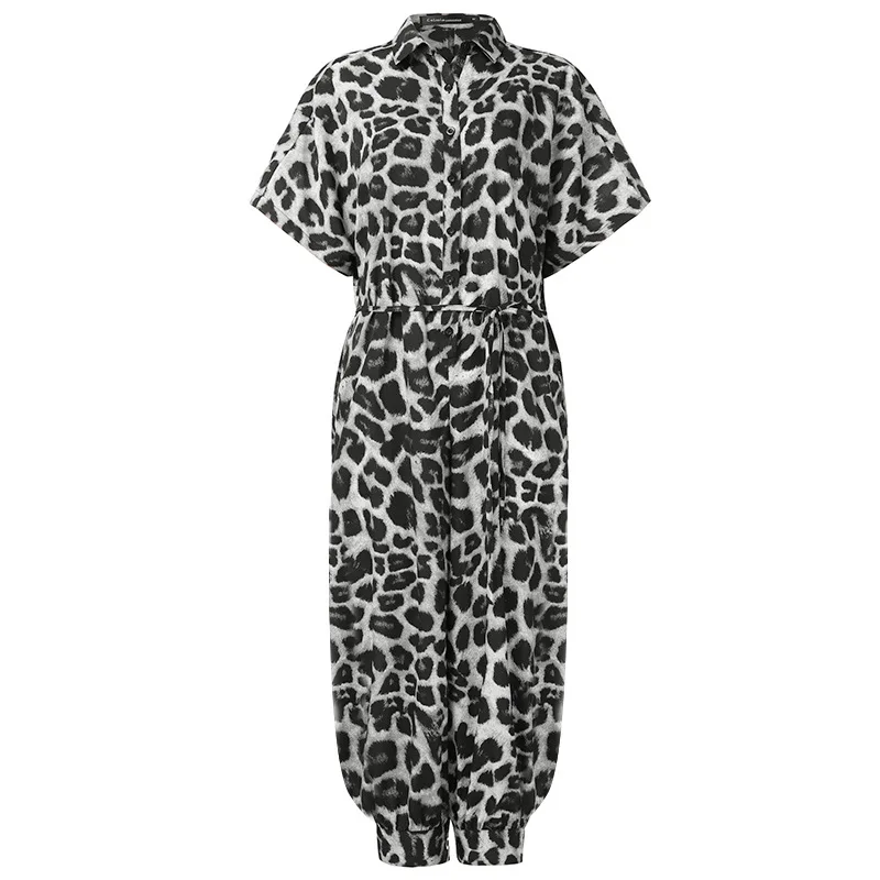 Women Retro Leopard Print Button Jumpsuit Summer V Neck Short Sleeve Playsuit Elegant Office Lady Rompers Beach Overalls Pockets
Women Retro Leopard Print Button Jumpsuit Summer V Neck Short Sleeve Playsuit Elegant Office Lady Rompers Beach Overalls Pockets