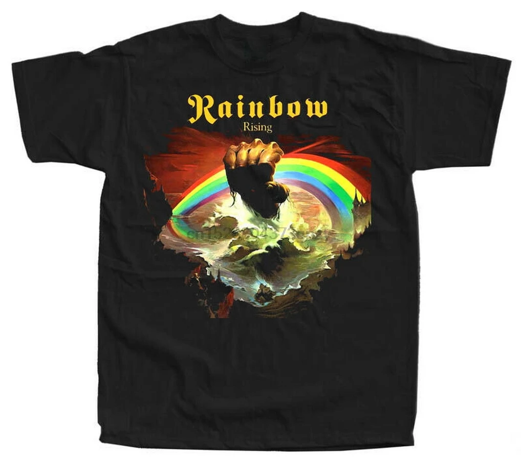Rainbow Rising Richi Blackmore ROCK BAND футболка (черная) все размеры S 5XL Футболка с принтом на