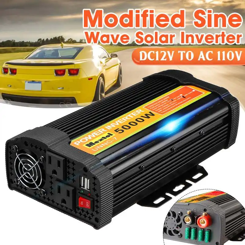 Solar Car Inverter 12V 110V 5000W Voltage Transformer Modified Sine Wave Power Inverter DC12V to AC 110V 5000W Converter Adapter
Solar Car Inverter 12V 110V 5000W Voltage Transformer Modified Sine Wave Power Inverter DC12V to AC 110V 5000W Converter Adapter