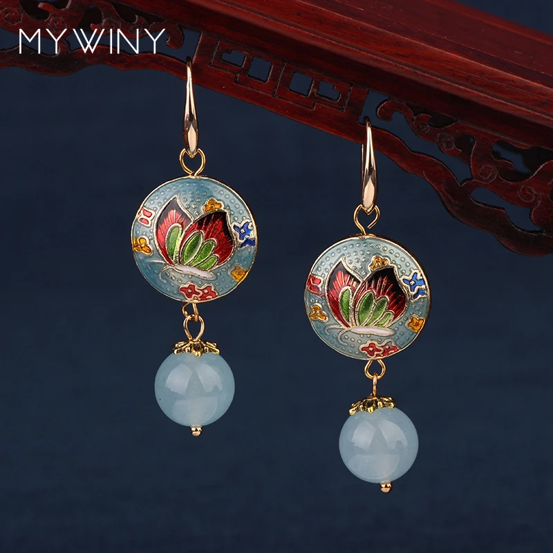 New Fashion Jewelry Copper Jewelry Cloisonne Lotus Flowers Vintage Butterfly Earrings Women Chinese Wind MYWINY
New Fashion Jewelry Copper Jewelry Cloisonne Lotus Flowers Vintage Butterfly Earrings Women Chinese Wind MYWINY
