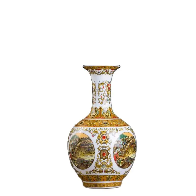 Jingdezhen Ceramics Modern Fashion Qingming Shanghe Figure Enamel Color Vase Home Furnishings Decorative Arts And Crafts Decor
Jingdezhen Ceramics Modern Fashion Qingming Shanghe Figure Enamel Color Vase Home Furnishings Decorative Arts And Crafts Decor