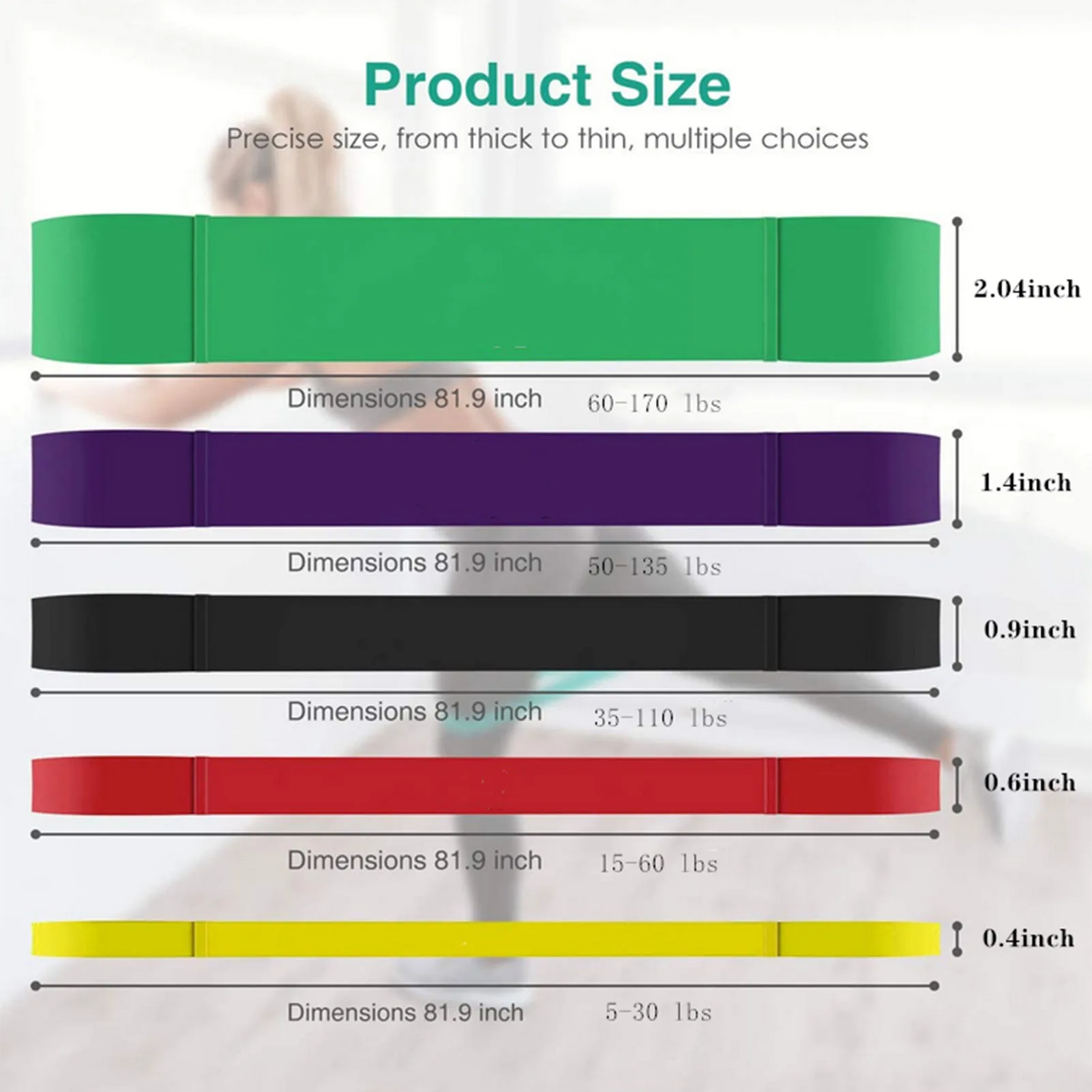 5Pcs Pull-up Auxiliary Belt Set Elastic Band Body Muscle Exercise Gym Home Resistance Stretch Training Fitness Strap
5Pcs Pull-up Auxiliary Belt Set Elastic Band Body Muscle Exercise Gym Home Resistance Stretch Training Fitness Strap