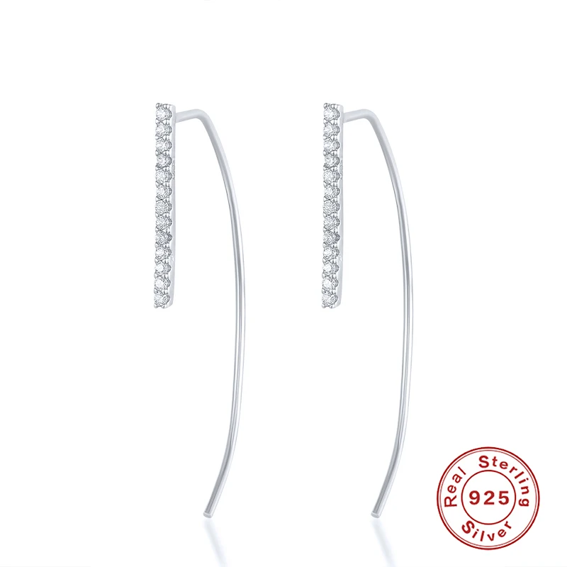 GS 925 Sterling Silver Gold Korean Fashion Long Arc Line Stud Earrings With Shiny Zircon Bar Ear Stud For Women Girls Jewelry
GS 925 Sterling Silver Gold Korean Fashion Long Arc Line Stud Earrings With Shiny Zircon Bar Ear Stud For Women Girls Jewelry
