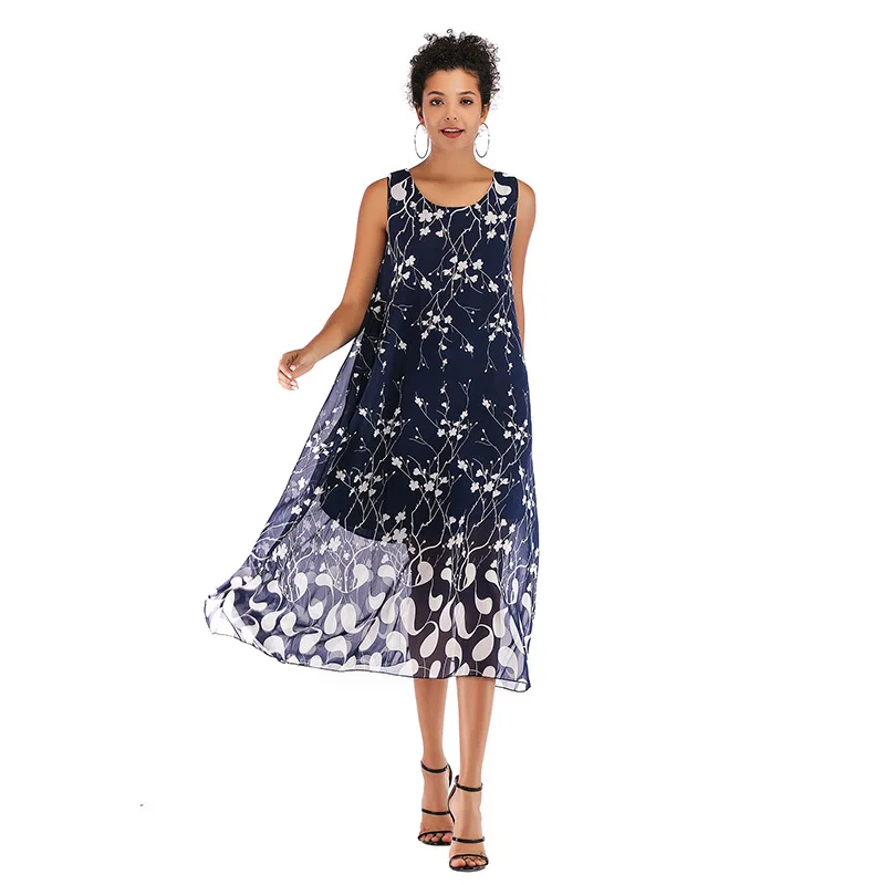 Summer Dress 2021 Summer Chiffon Sleeveless Dress European and American Bohemian Large Swing Dress Women Clothing
Summer Dress 2021 Summer Chiffon Sleeveless Dress European and American Bohemian Large Swing Dress Women Clothing