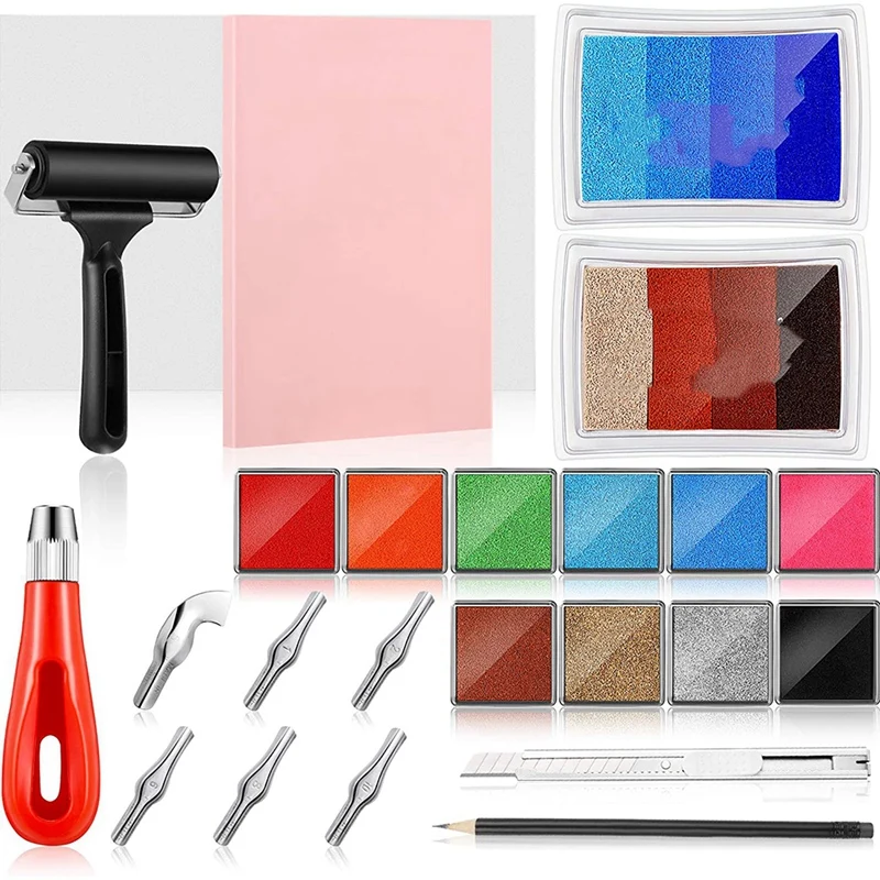 18Pcs Rubber Stamp Making Kit Block Print Tool Set ,With Ink Pad,Rubber Carving Block,For DIY Stamp Carving Craft
18Pcs Rubber Stamp Making Kit Block Print Tool Set ,With Ink Pad,Rubber Carving Block,For DIY Stamp Carving Craft