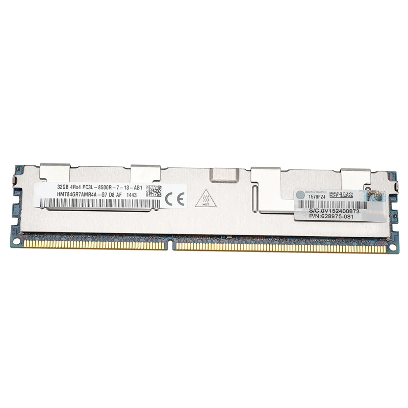 32GB PC3-8500R DDR3 1066Mhz CL7 240Pin ECC REG Memory RAM 1.35V 4RX4 RDIMM RAM for Server Workstation
32GB PC3-8500R DDR3 1066Mhz CL7 240Pin ECC REG Memory RAM 1.35V 4RX4 RDIMM RAM for Server Workstation