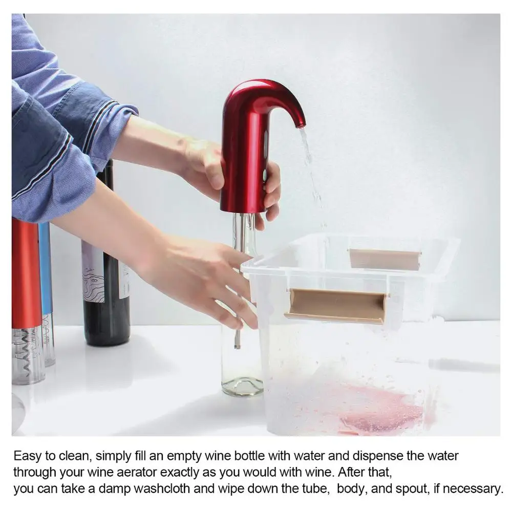Electric Wine Aerator Portable Pourer Instant Wine Decanter Dispenser Pump One-Touch Automatic USB Rechargeable
Electric Wine Aerator Portable Pourer Instant Wine Decanter Dispenser Pump One-Touch Automatic USB Rechargeable