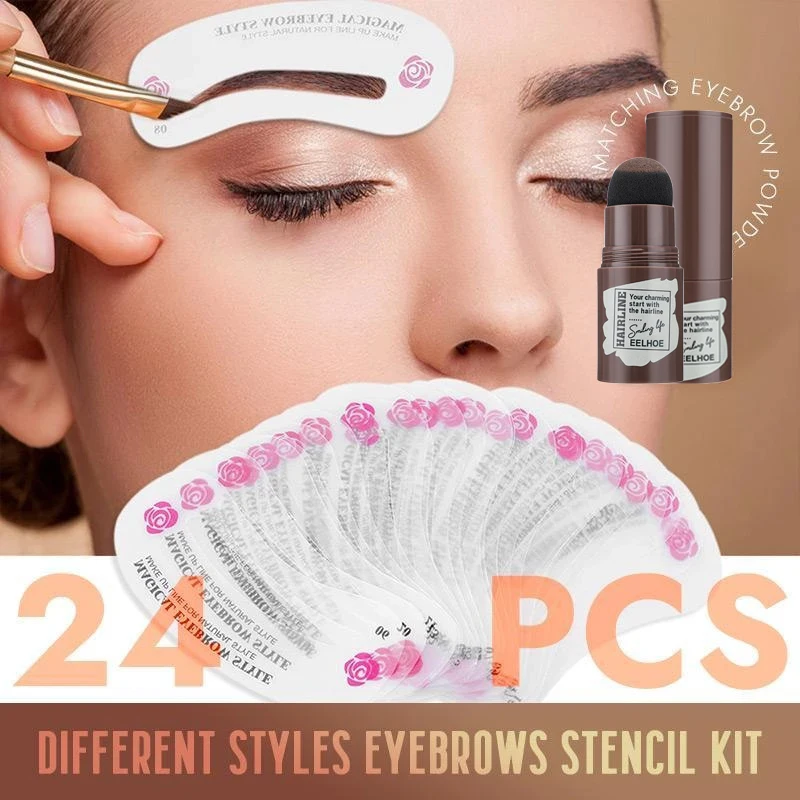 Waterproof One Step Brow Stamp Shaping Kit Sponge Bullet Hair Hairline Eyebrow Cream 24PCS Different Style Eyebrow Stencil Kit
Waterproof One Step Brow Stamp Shaping Kit Sponge Bullet Hair Hairline Eyebrow Cream 24PCS Different Style Eyebrow Stencil Kit