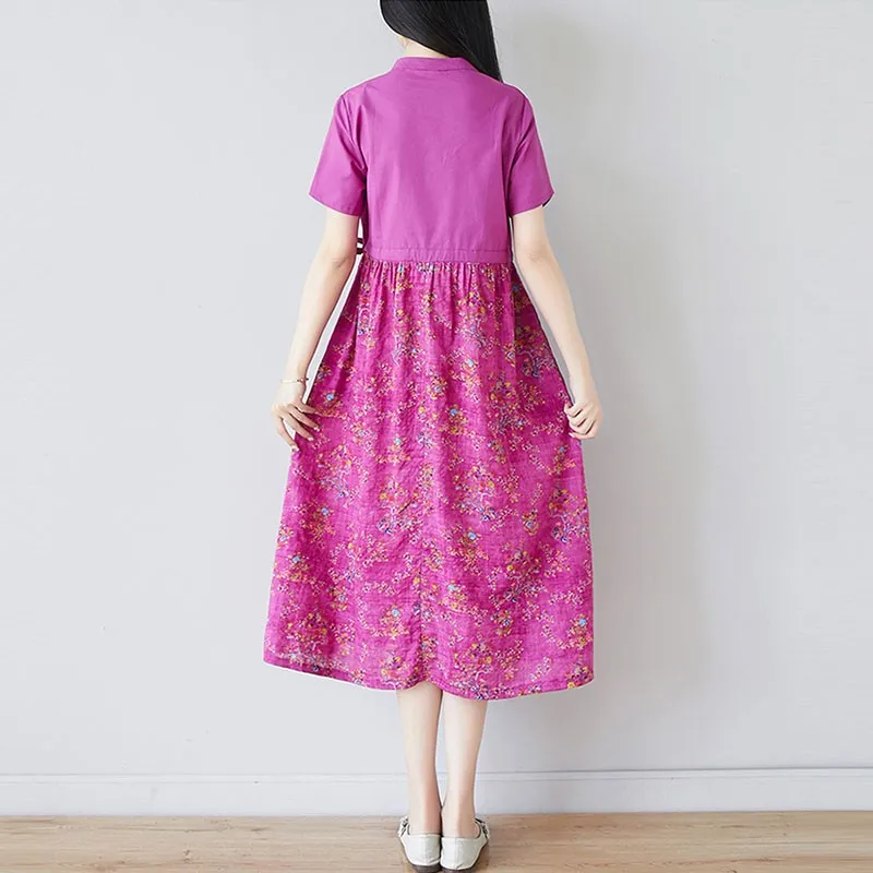 Women Cotton Linen Long Dress New 2021 Summer Arts Style Vintage Patchwork Print Female Cotton Linen Casual Dresses S3043
Women Cotton Linen Long Dress New 2021 Summer Arts Style Vintage Patchwork Print Female Cotton Linen Casual Dresses S3043
