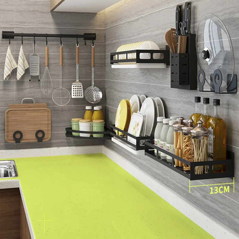 Free Of Punch Kitchen Shelving Wall Hanging Knife Rack Cutting Board Dishes Seasoning Black Storage Rack 2020
Free Of Punch Kitchen Shelving Wall Hanging Knife Rack Cutting Board Dishes Seasoning Black Storage Rack 2020